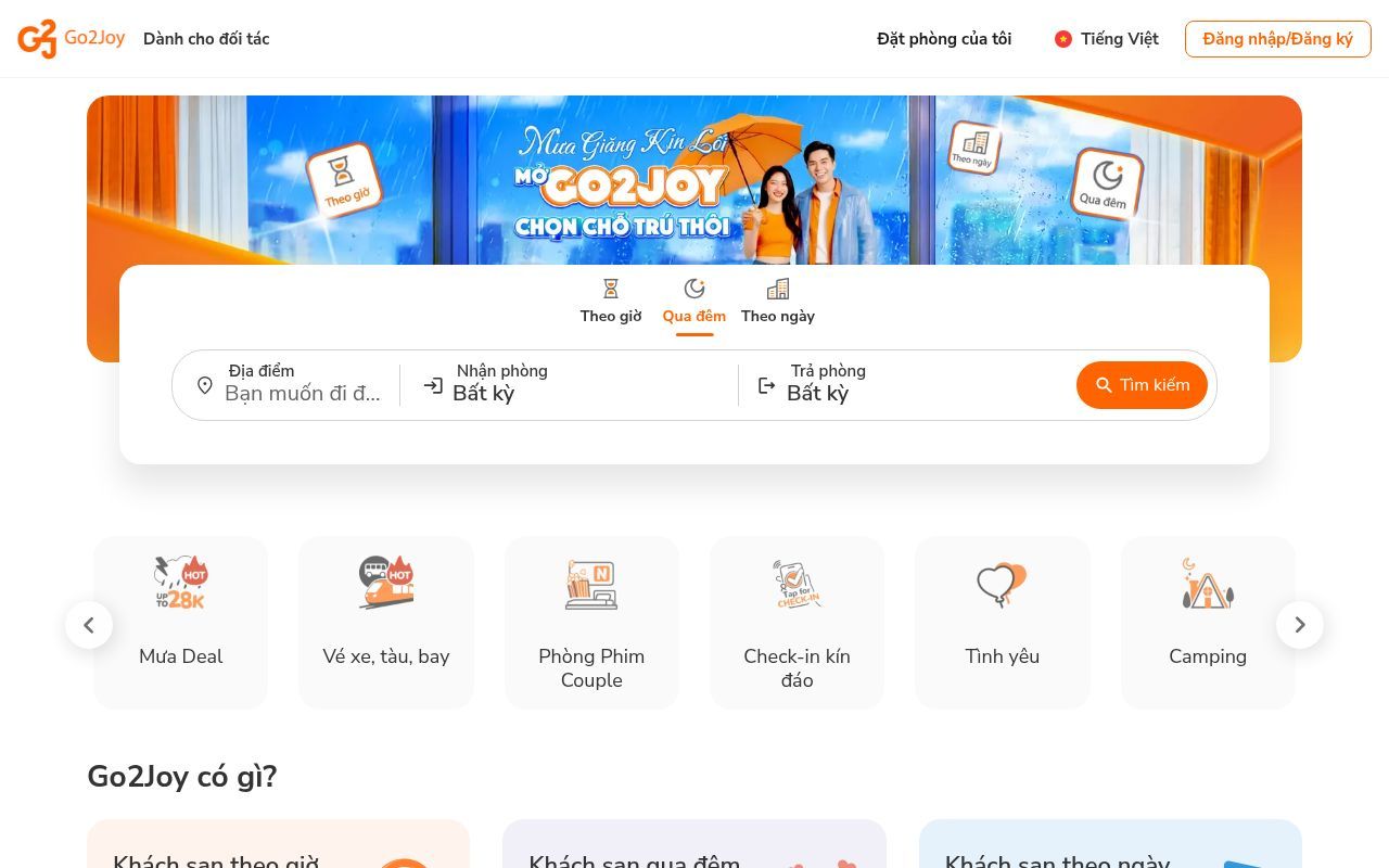 Homepage screenshot of go2joy.vn