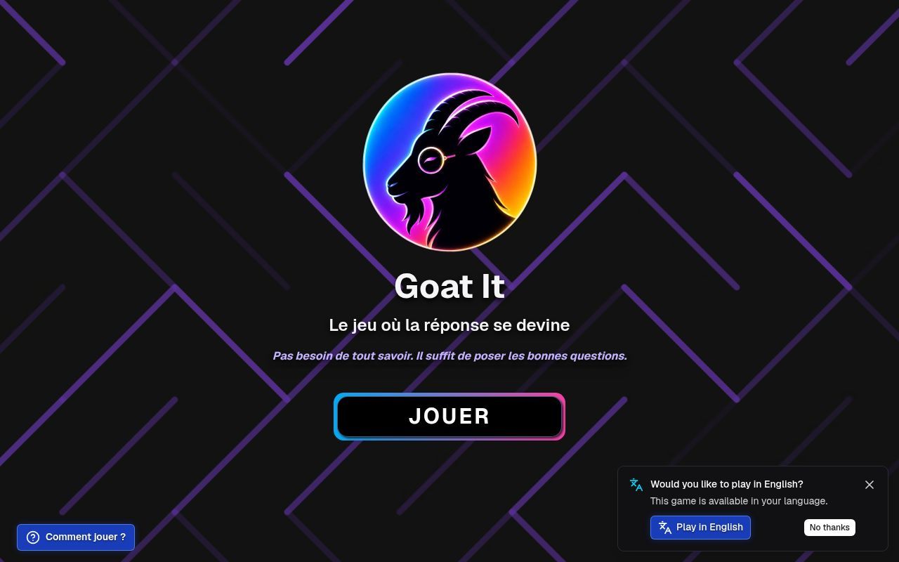 Homepage screenshot of goat-it.fr