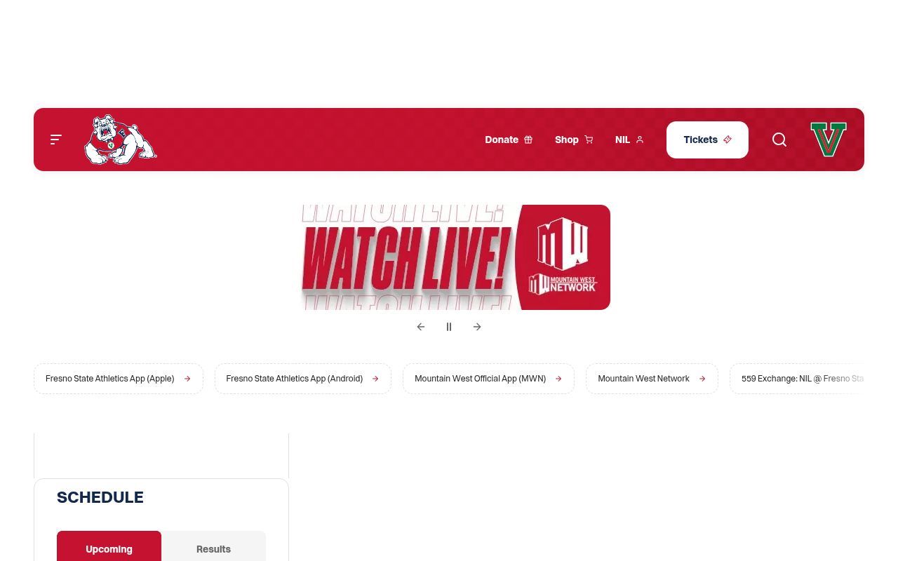 Homepage screenshot of gobulldogs.com