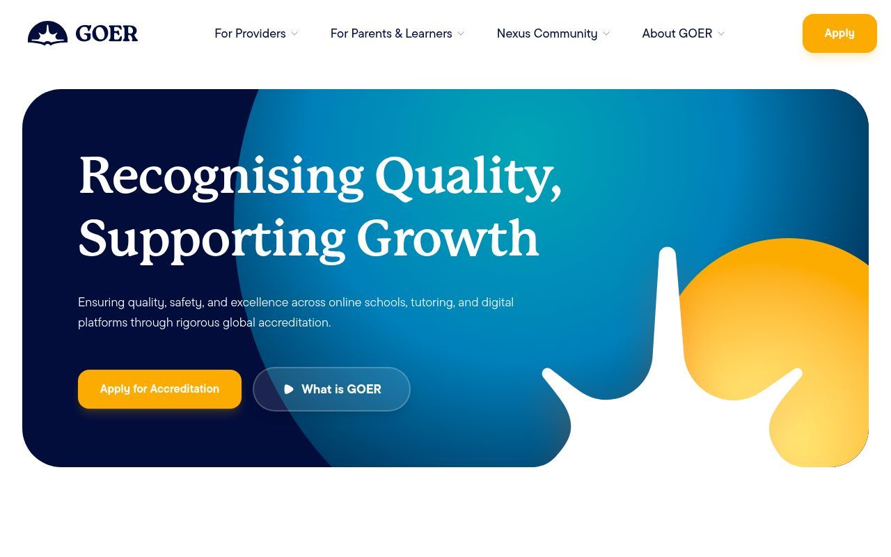 Homepage screenshot of goer-onlineeducationregulator.org