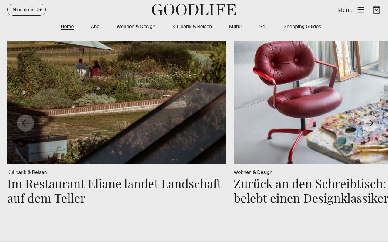 Homepage screenshot of goodlife-magazin.de