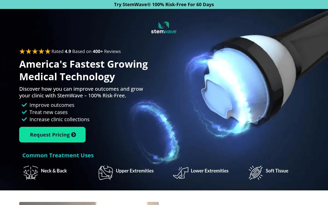 Homepage screenshot of gostemwave.com