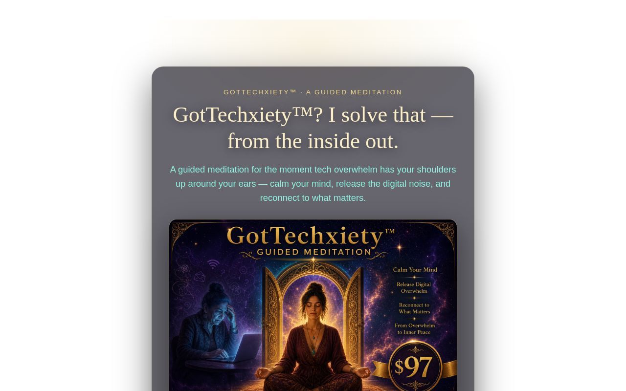Homepage screenshot of gottechxiety.com