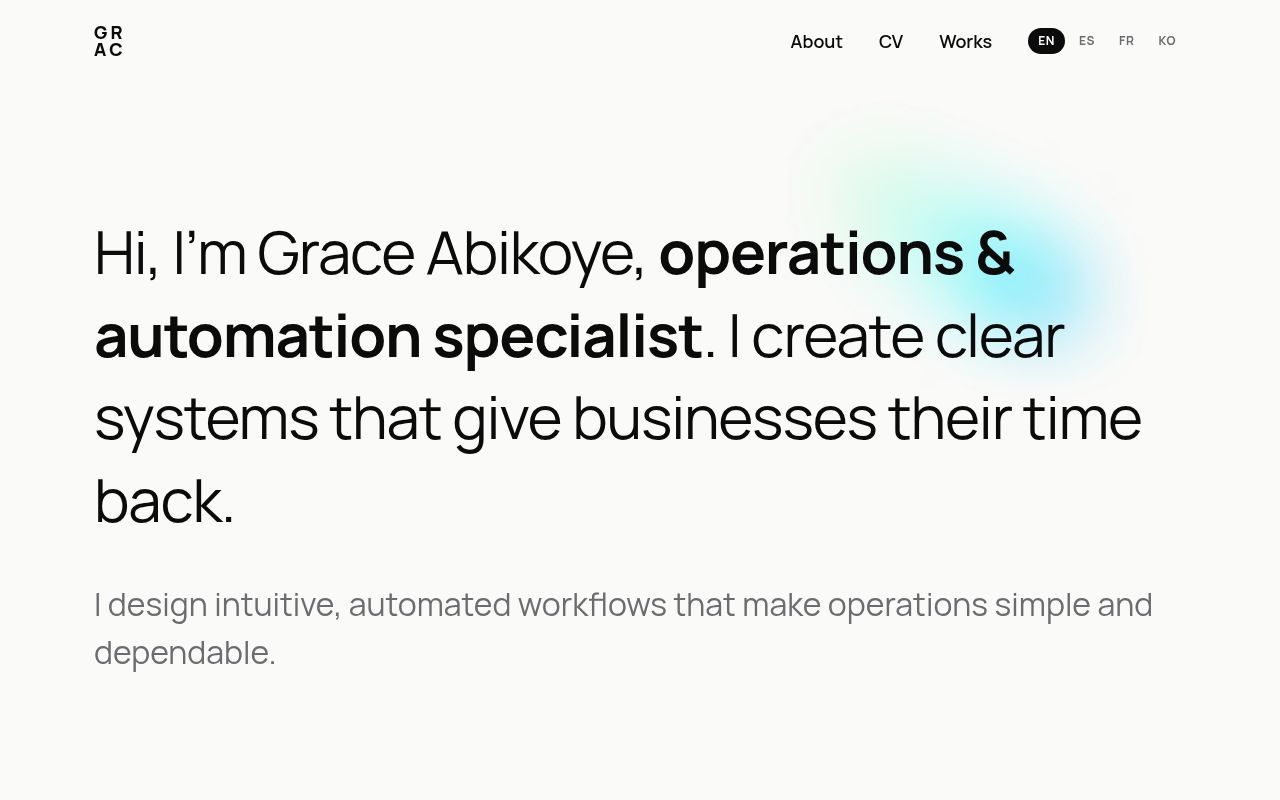 Homepage screenshot of grace.jtgautomation.com