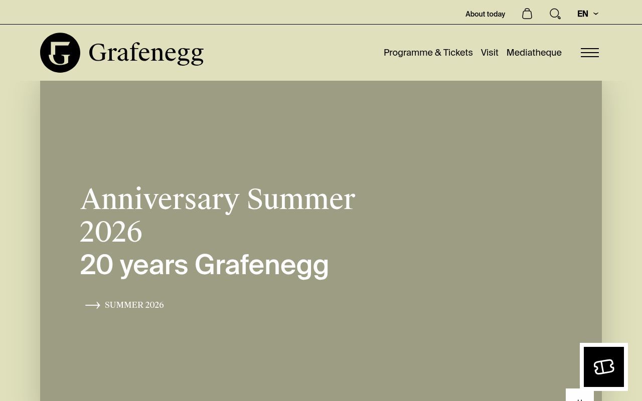 Homepage screenshot of grafenegg.com