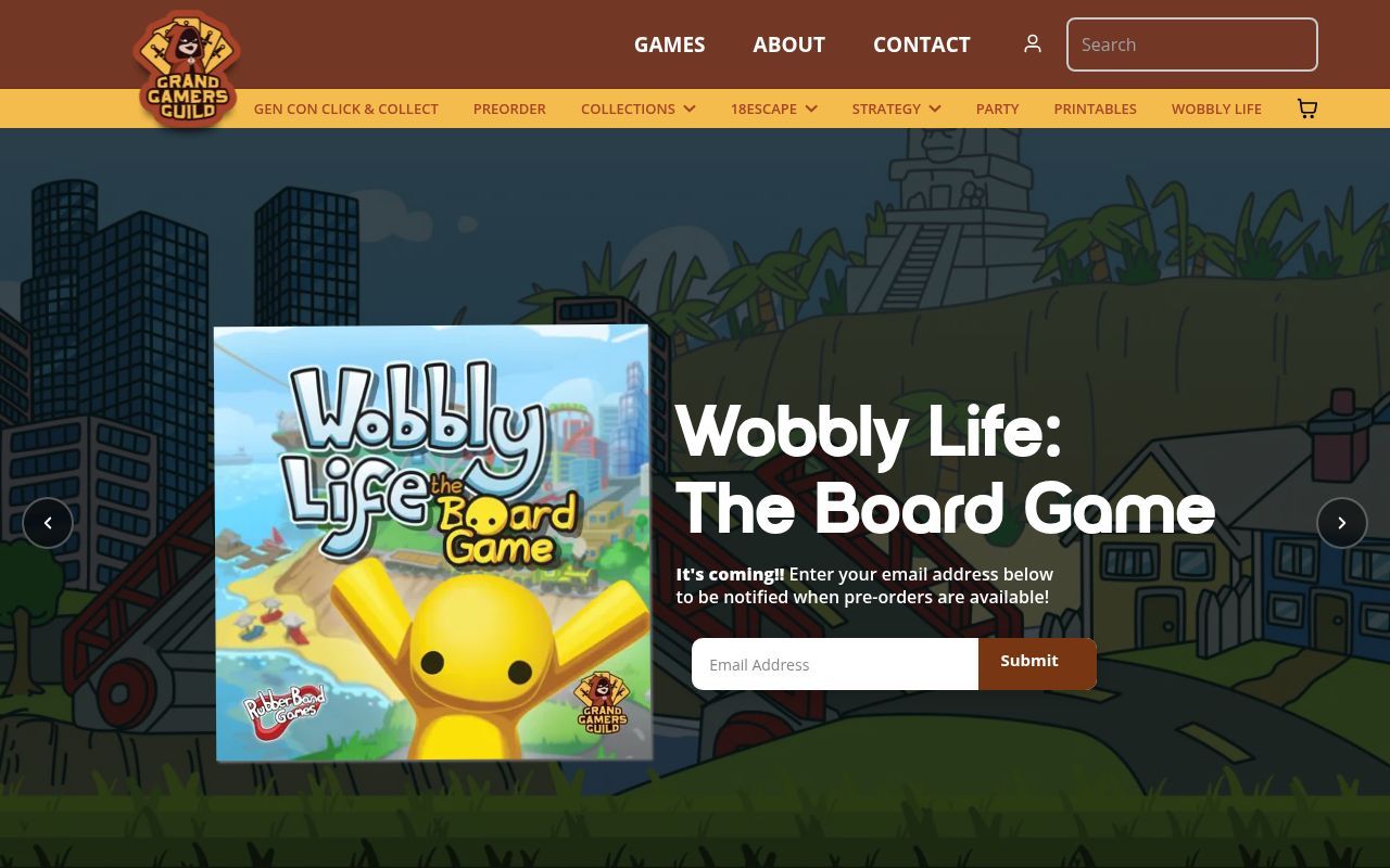 Homepage screenshot of grandgamersguild.com