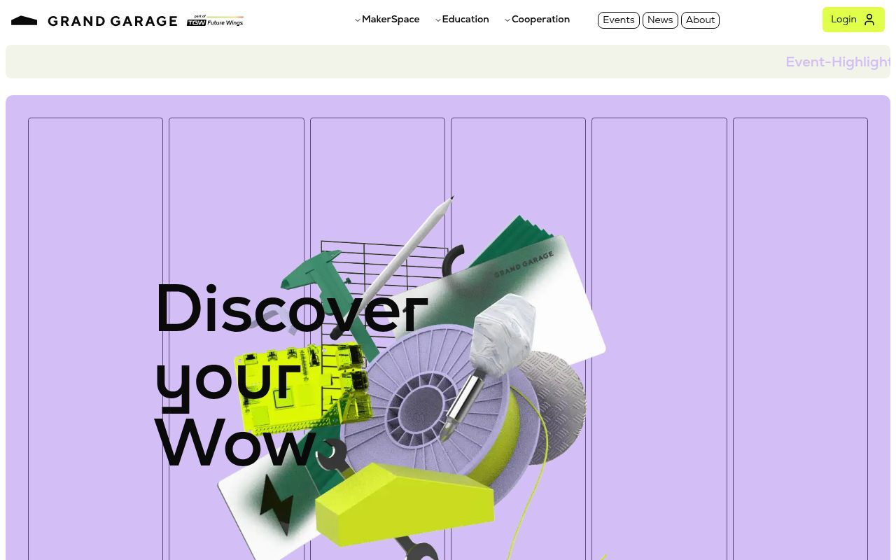 Homepage screenshot of grandgarage.eu