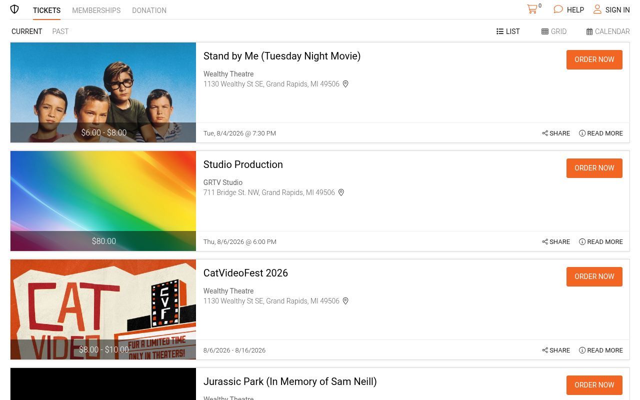 Homepage screenshot of grcmc.vbotickets.com