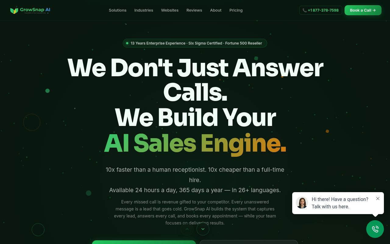 Homepage screenshot of growsnap.ai