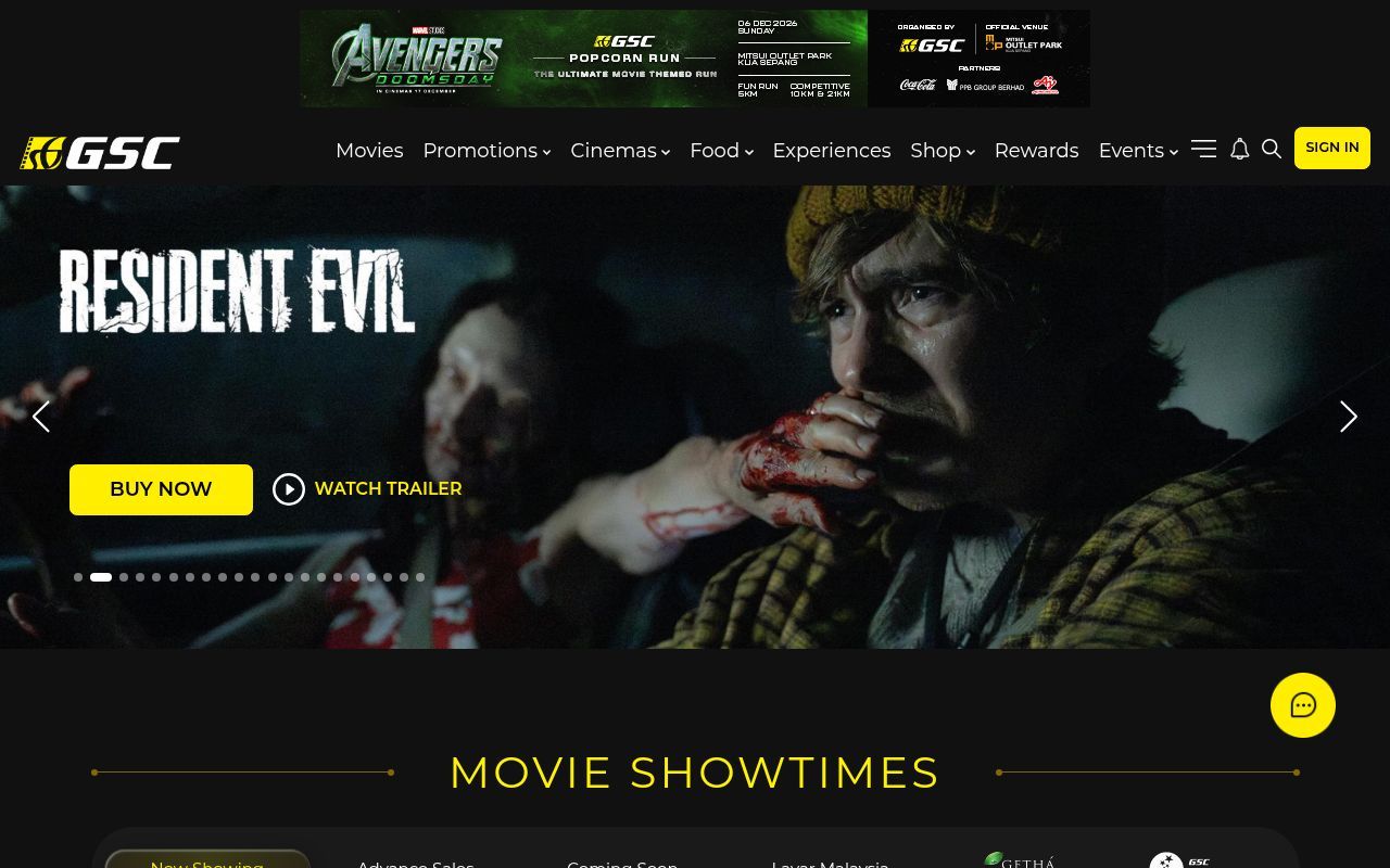 Homepage screenshot of gsc.com.my