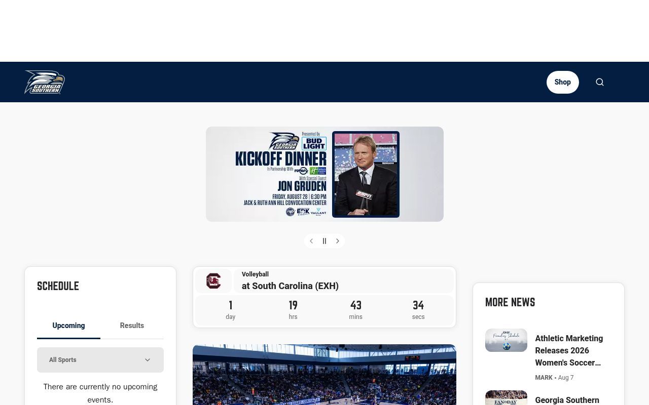 Homepage screenshot of gseagles.com
