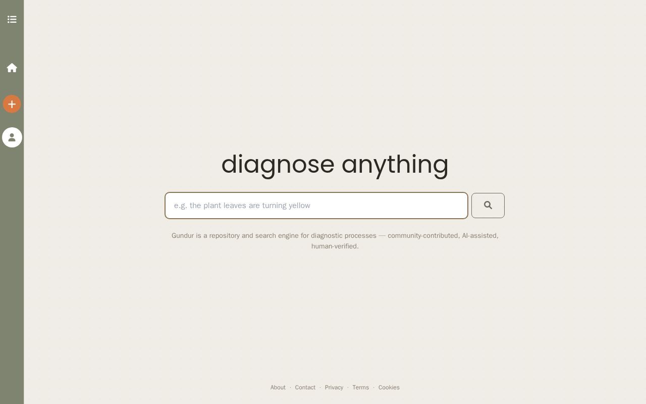 Homepage screenshot of gundur.ai