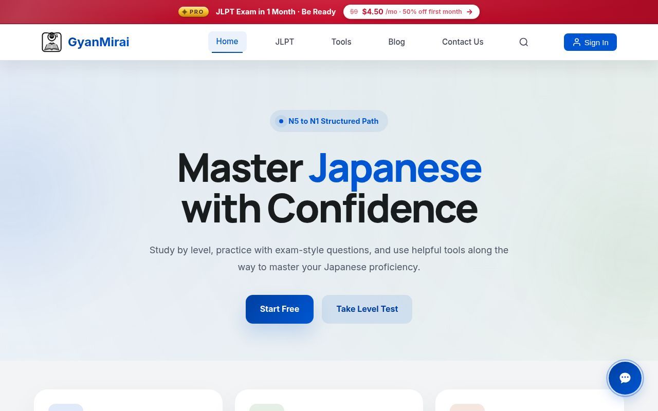 Homepage screenshot of gyanmirai.com