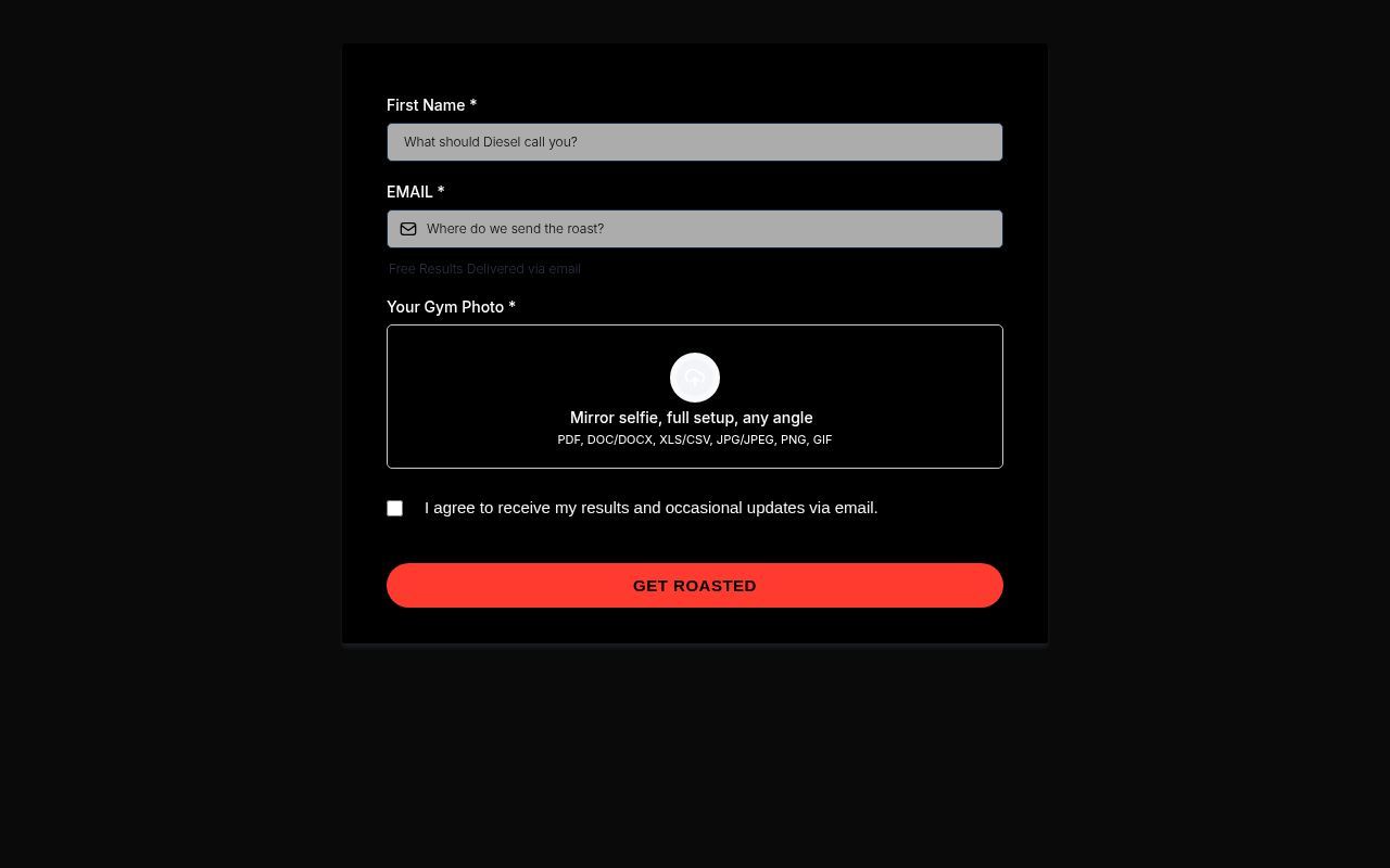 Homepage screenshot of gymbro.lazyent.com