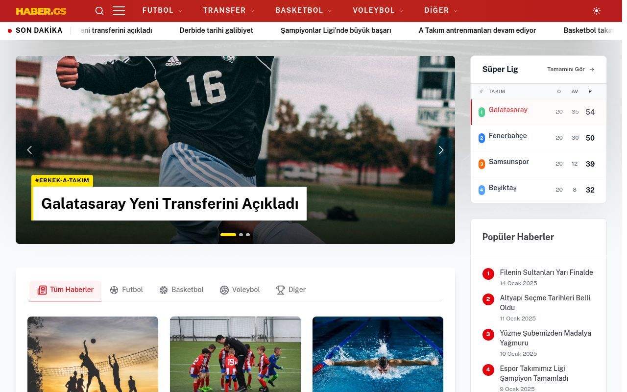 Homepage screenshot of haber.gs