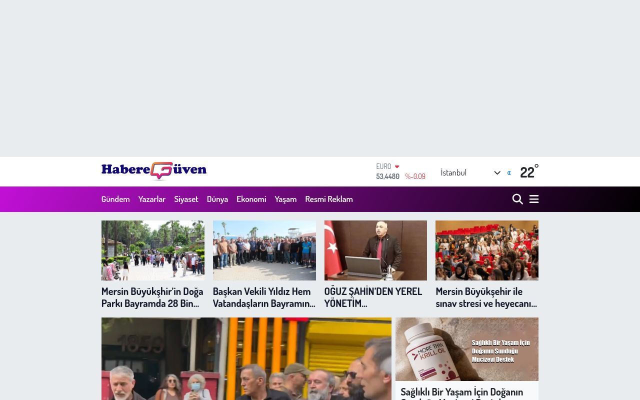Homepage screenshot of habereguven.com