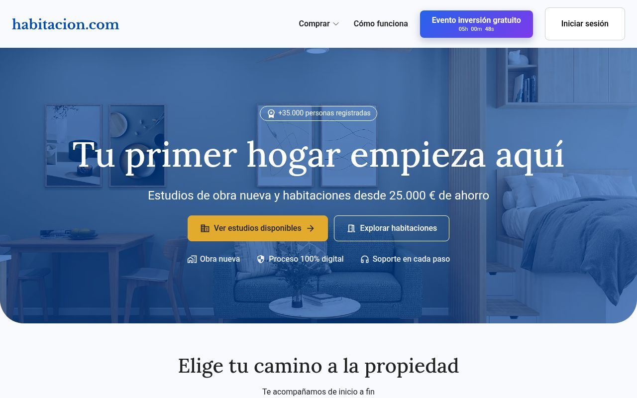 Homepage screenshot of habitacion.com