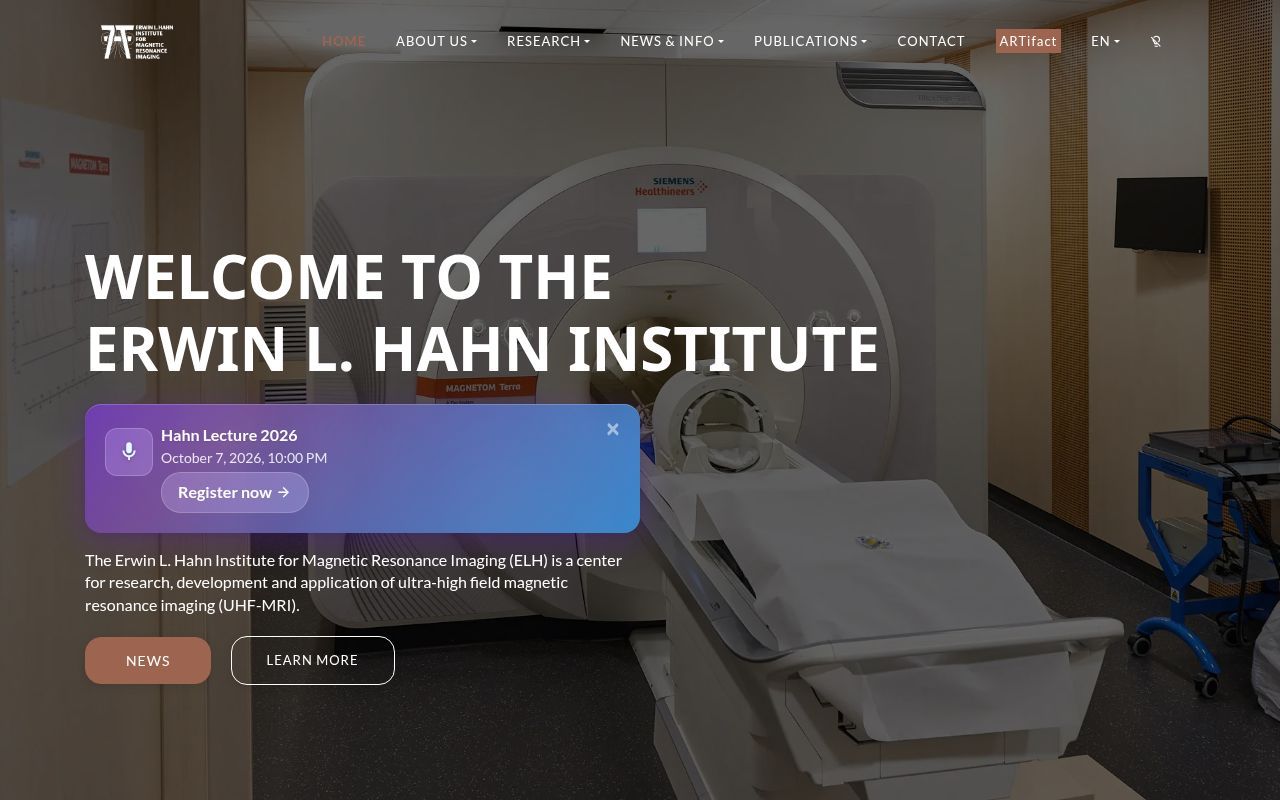 Homepage screenshot of hahn-institute.de