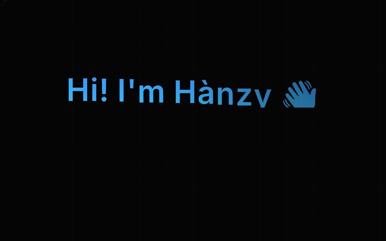 Homepage screenshot of hanzy.dev