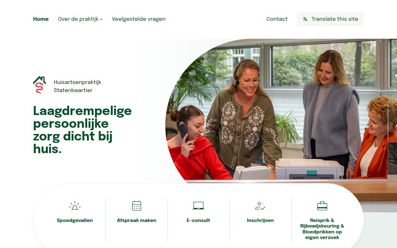 Homepage screenshot of hapstatenkwartier.nl