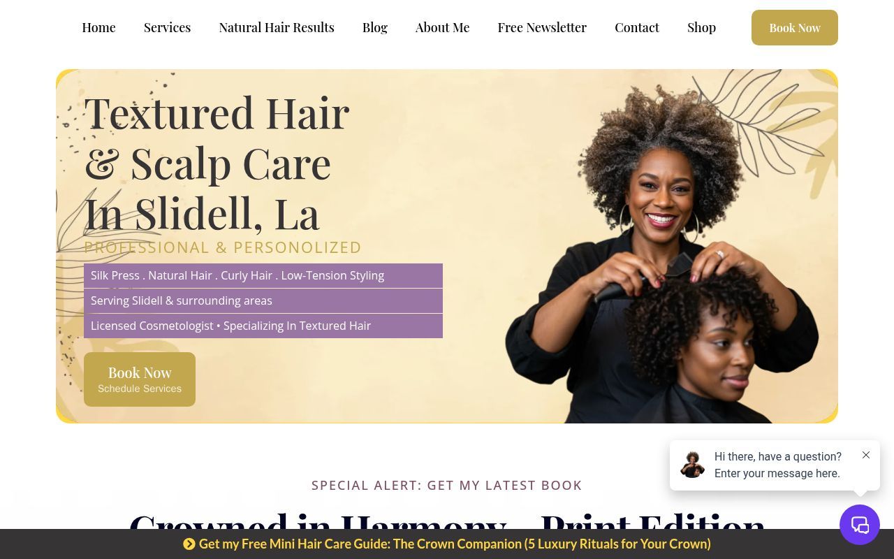 Homepage screenshot of harmonystrands.com