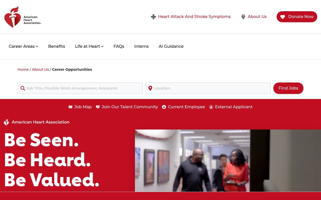 Homepage screenshot of heart.jobs