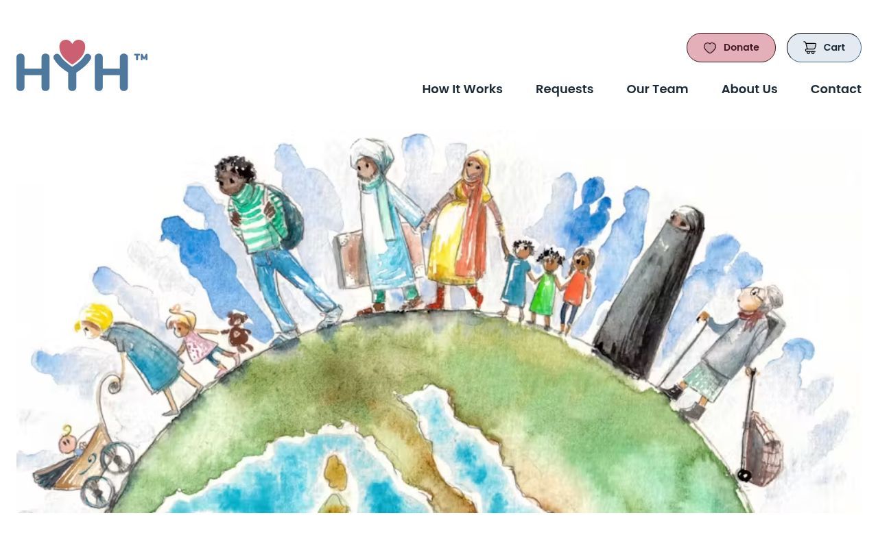 Homepage screenshot of heartsyouhold.org