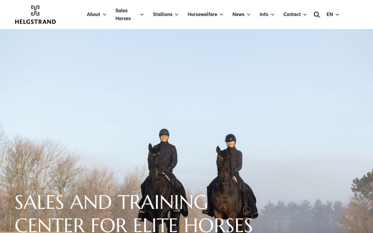 Homepage screenshot of helgstranddressage.com