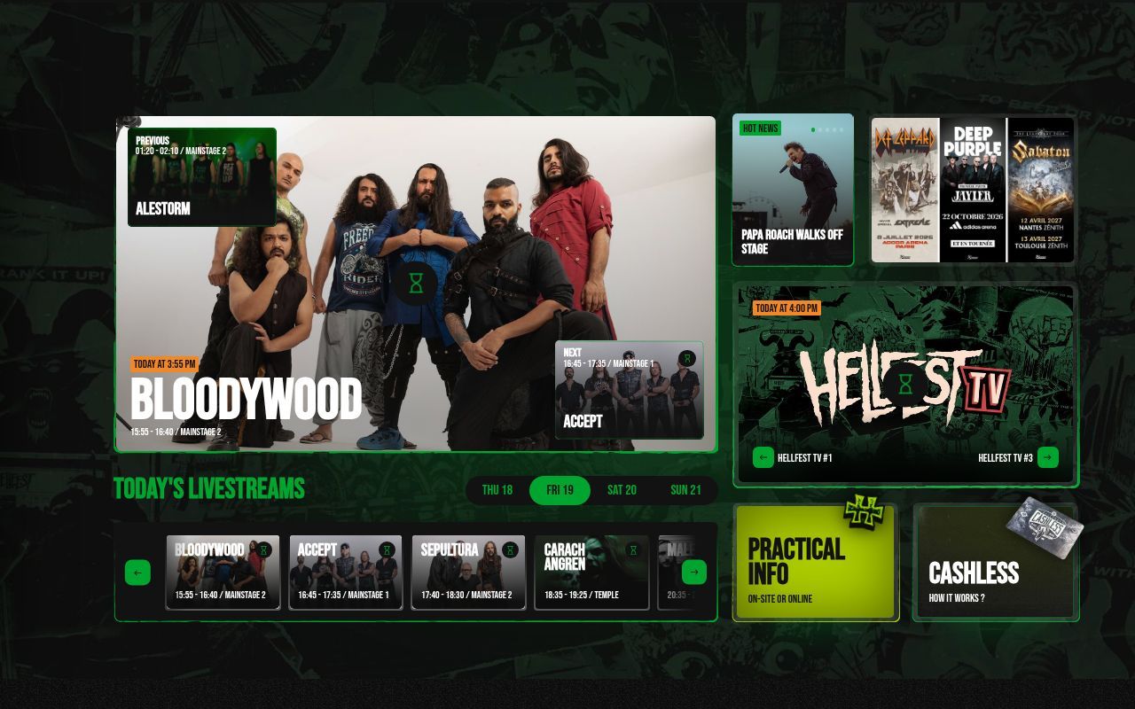 Homepage screenshot of hellfest.fr