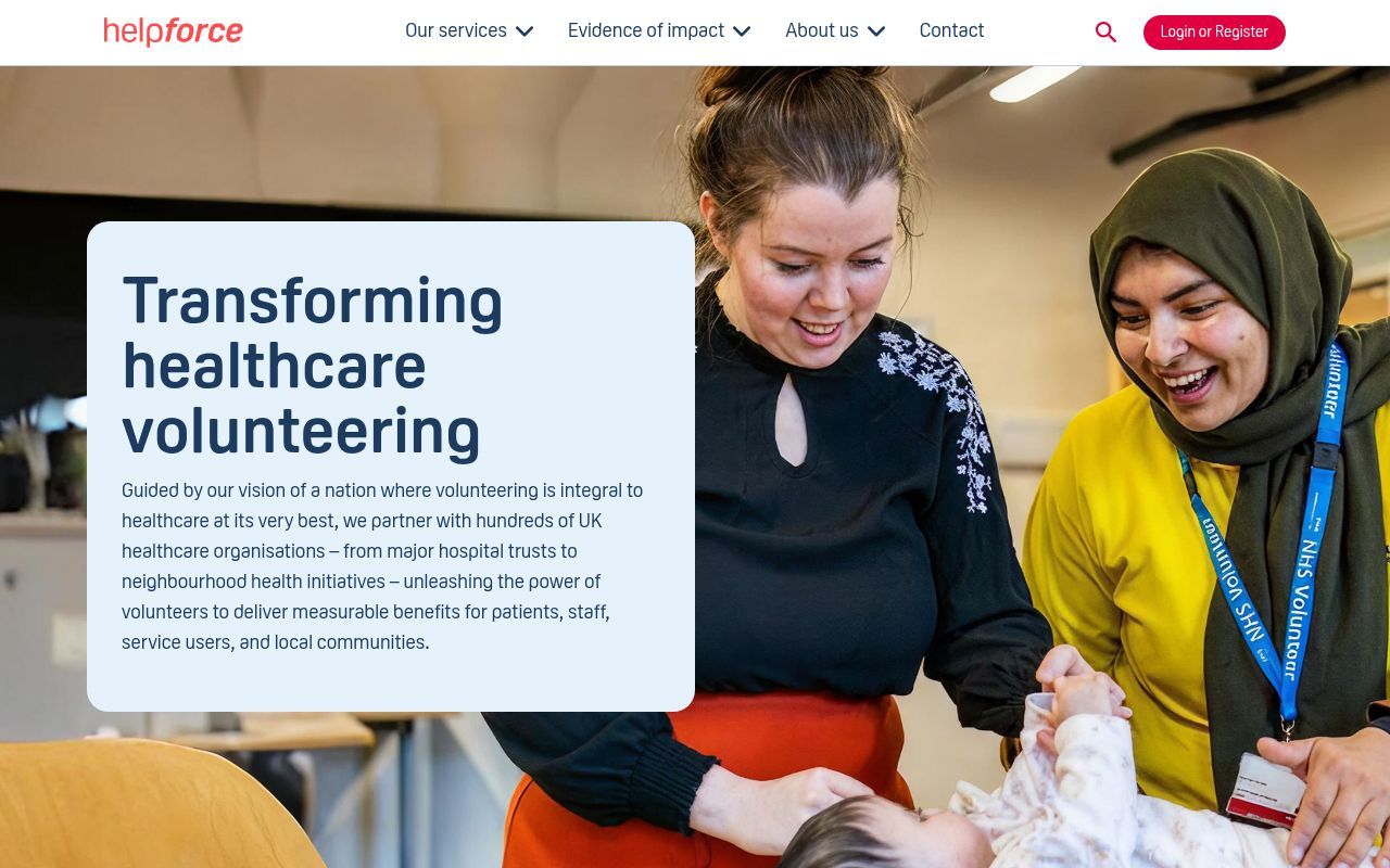 Homepage screenshot of helpforce.community