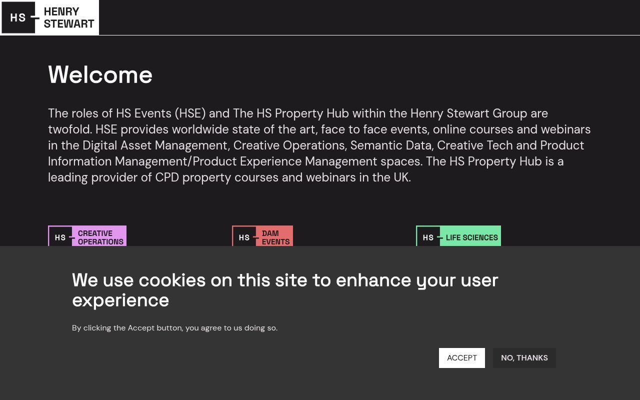 Homepage screenshot of henrystewartconferences.com