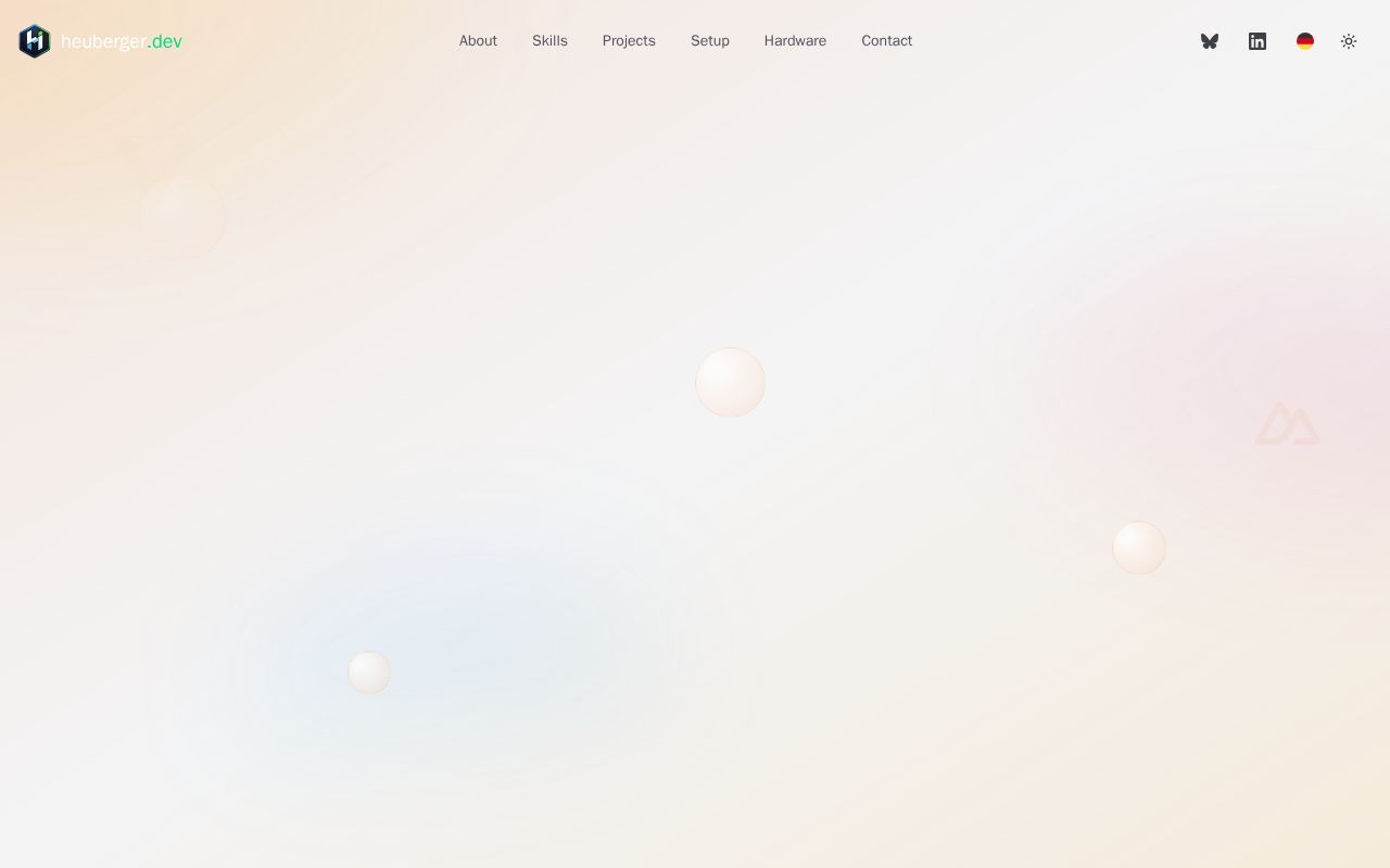 Homepage screenshot of heuberger.dev