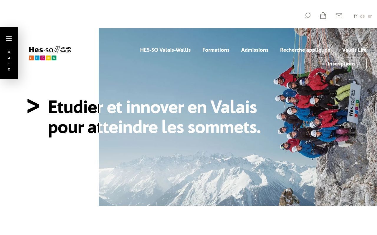 Homepage screenshot of hevs.ch