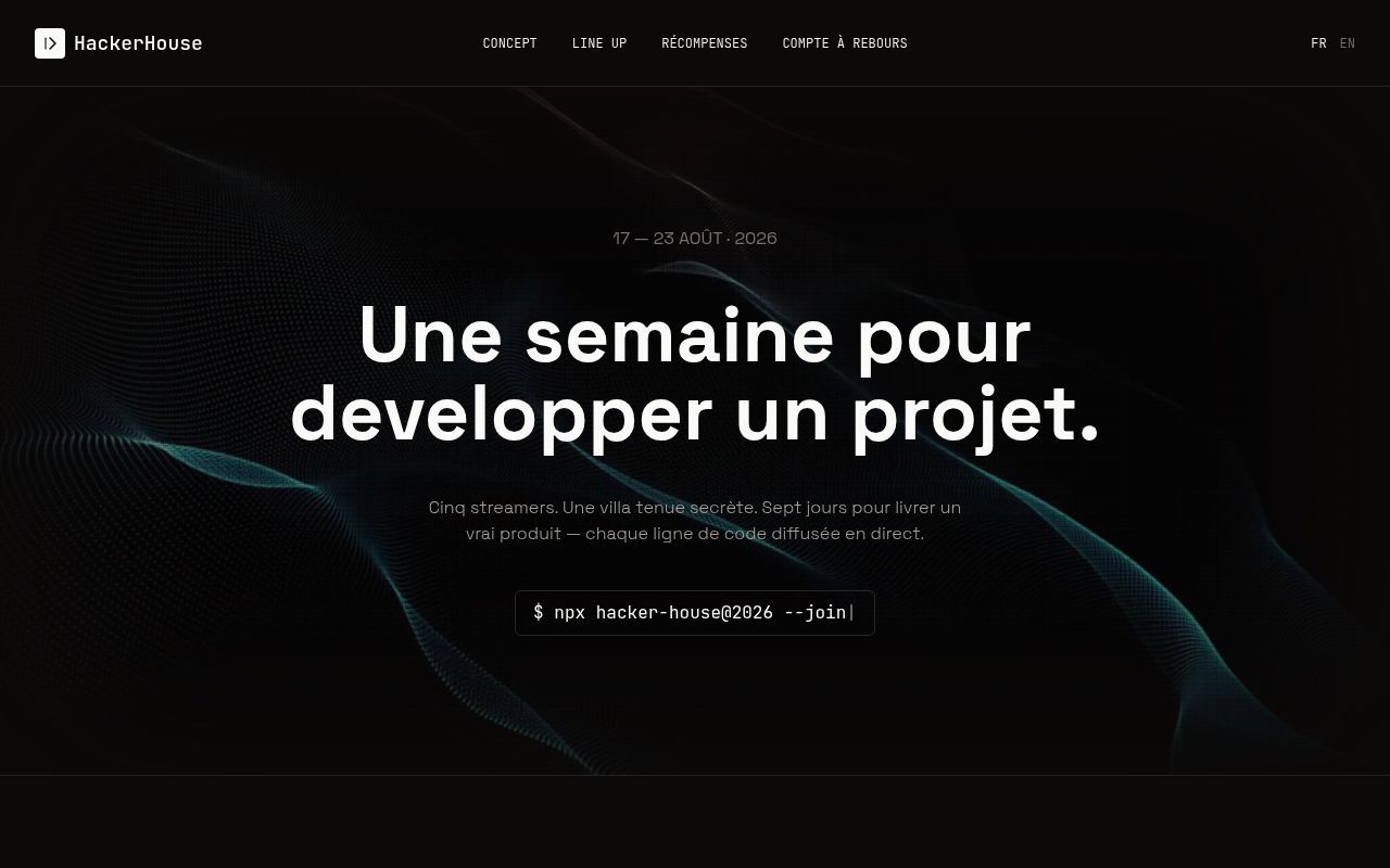 Homepage screenshot of hh.lepixelcode.fr