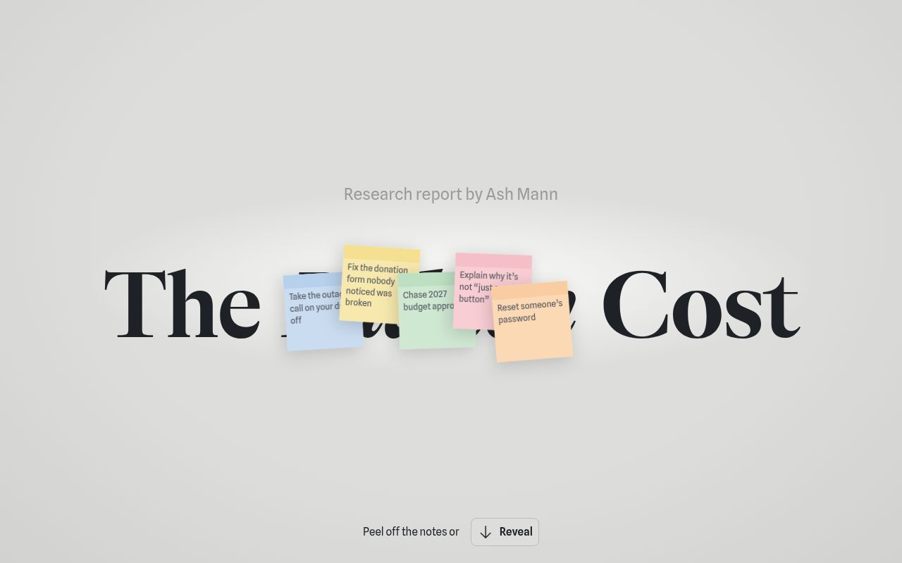 Homepage screenshot of hiddencost.ashmann.co