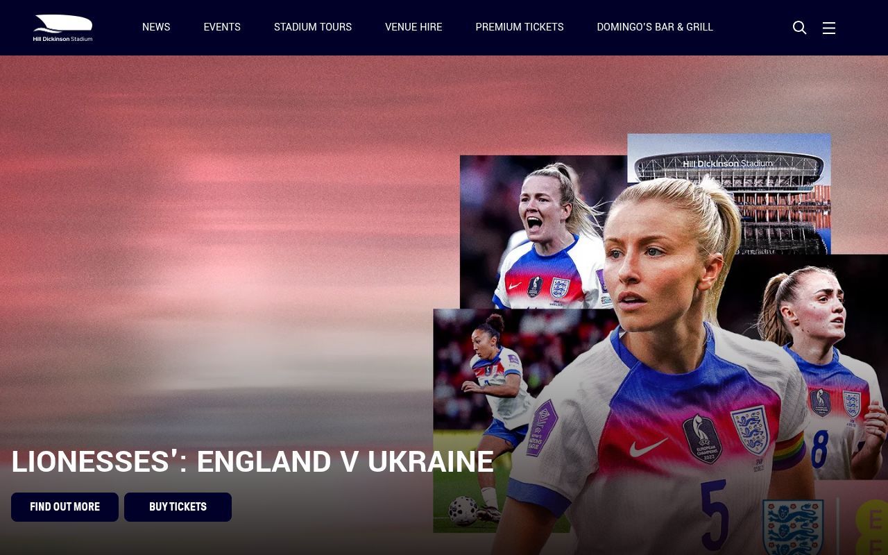 Homepage screenshot of hilldickinsonstadium.com