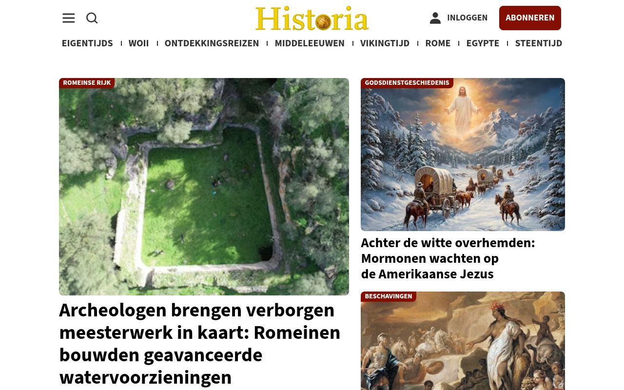 Homepage screenshot of historianet.nl