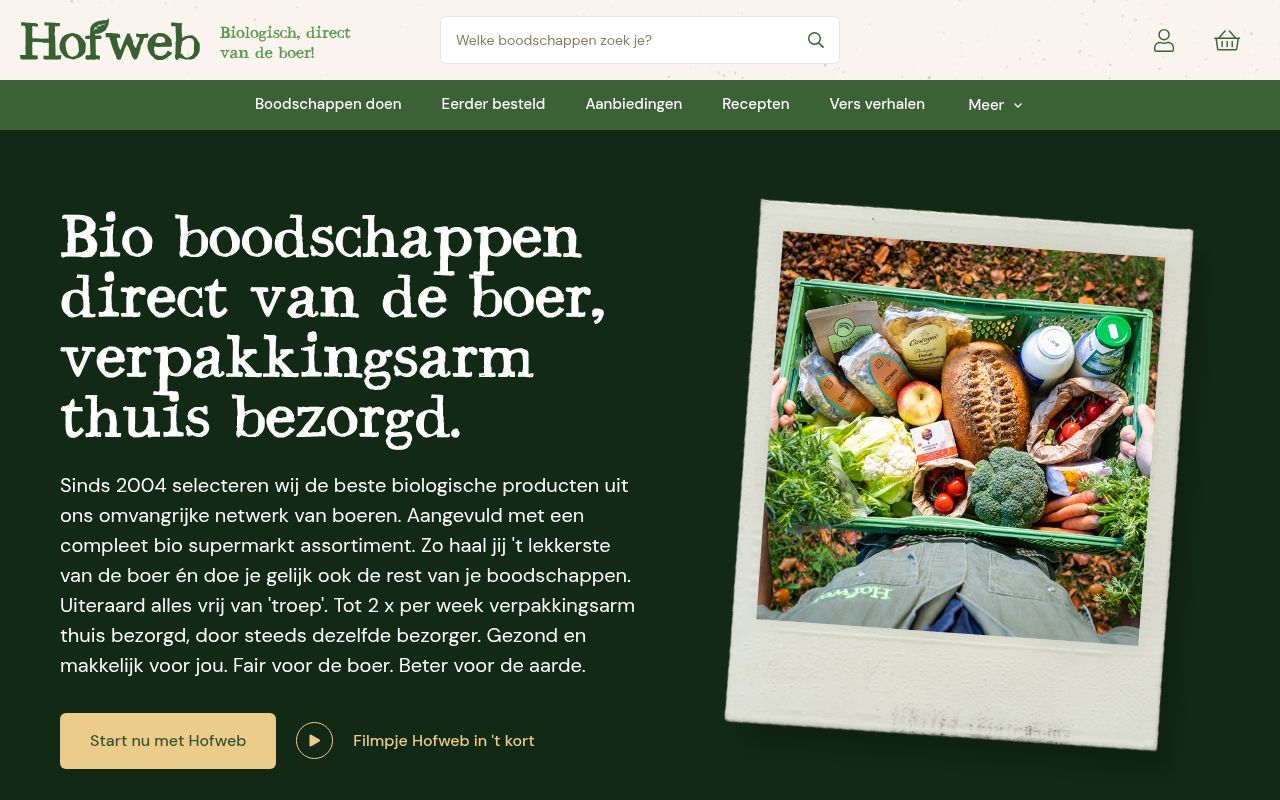 Homepage screenshot of hofweb.nl