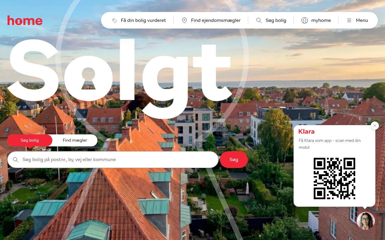 Homepage screenshot of home.dk