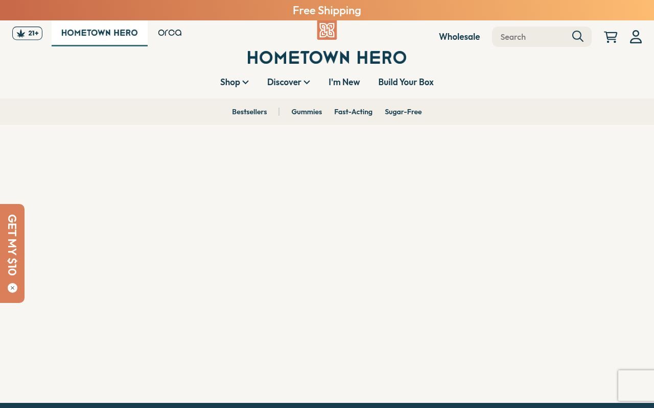 Homepage screenshot of hometownhero.com