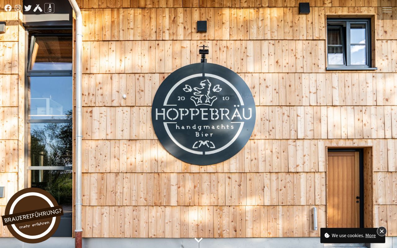 Homepage screenshot of hoppebraeu.de