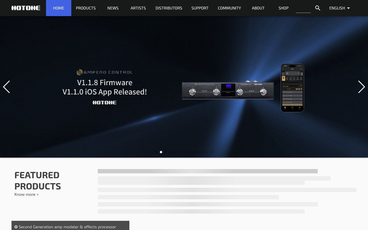 Homepage screenshot of hotone.com