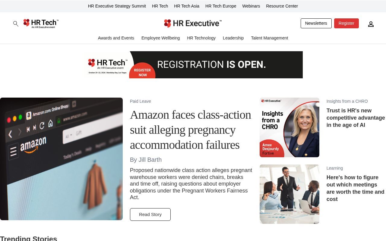 Homepage screenshot of hrexecutive.com