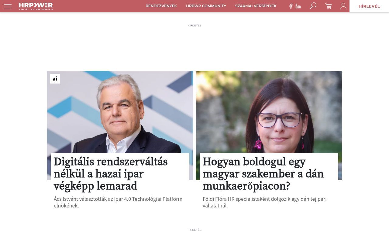 Homepage screenshot of hrpwr.hu