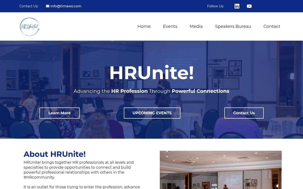 Homepage screenshot of hrunitemichigan.com