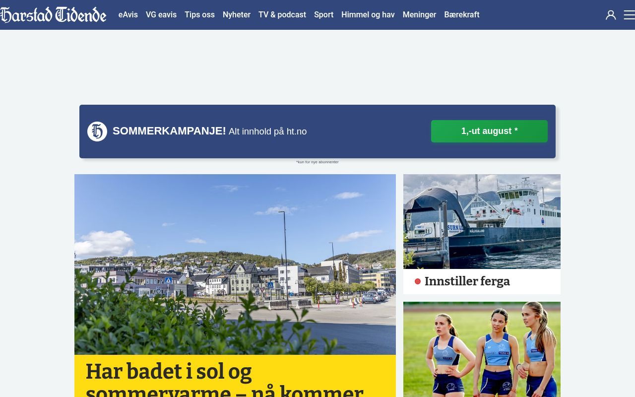 Homepage screenshot of ht.no