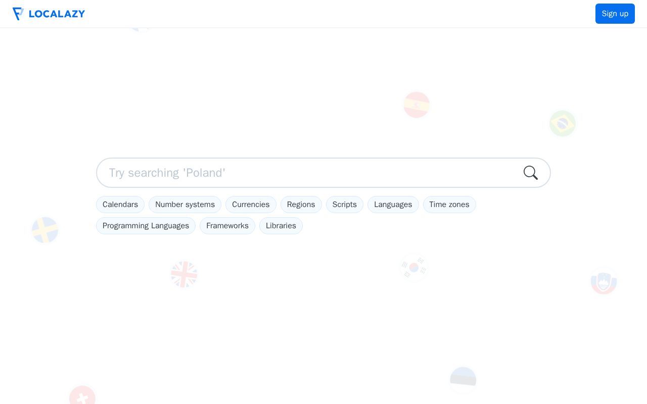 Homepage screenshot of hub.localazy.com
