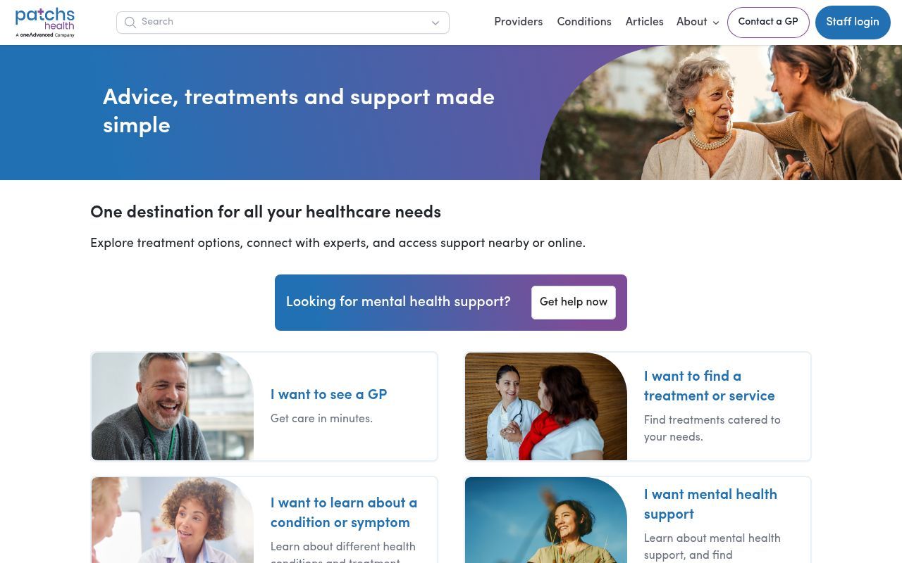 Homepage screenshot of hub.patchs.ai