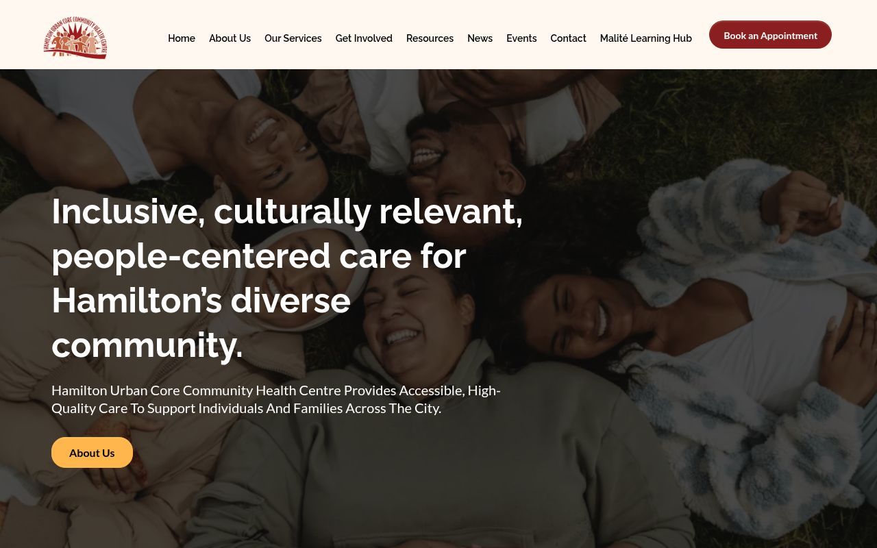 Homepage screenshot of hucchc.com
