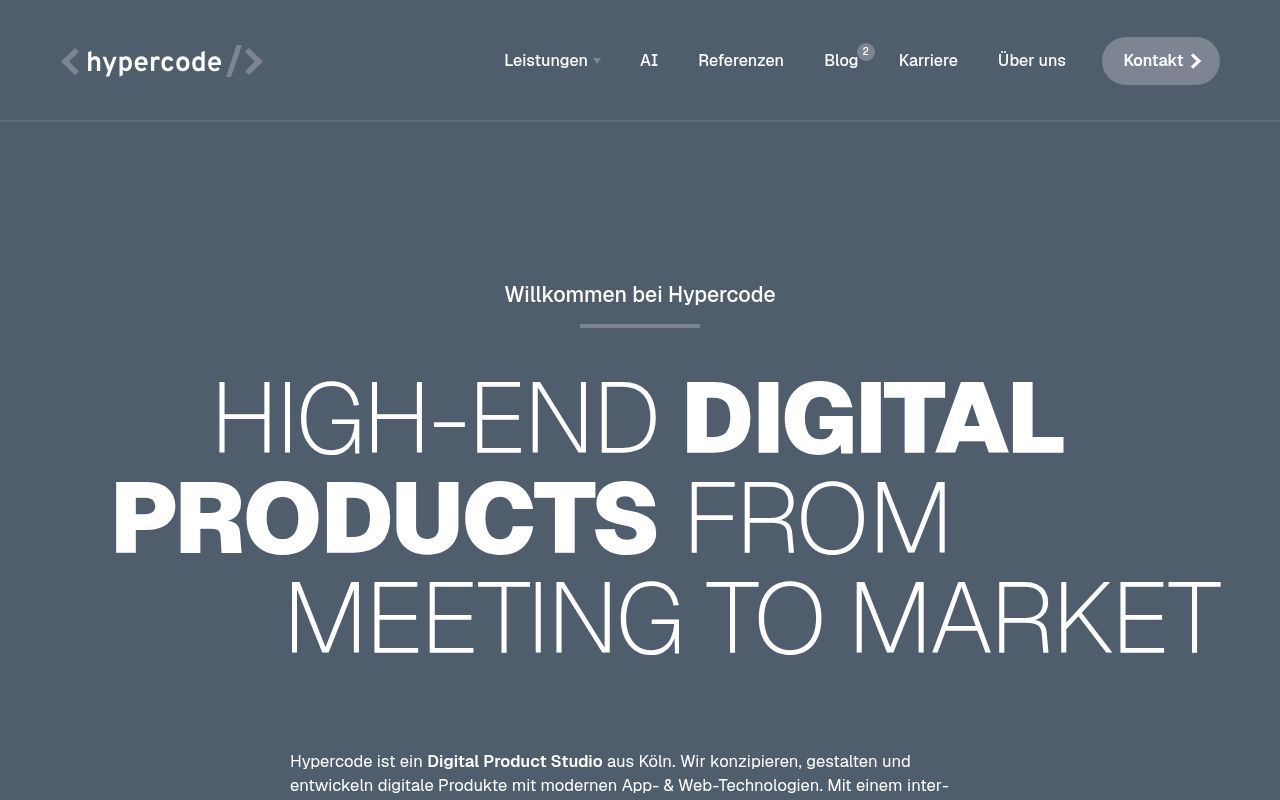 Homepage screenshot of hypercode.de